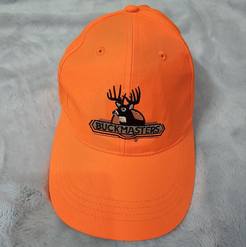 Buckmasters Blaze Safety Orange Adjustable Straphook Hat Cap Hunt Fish OSFA